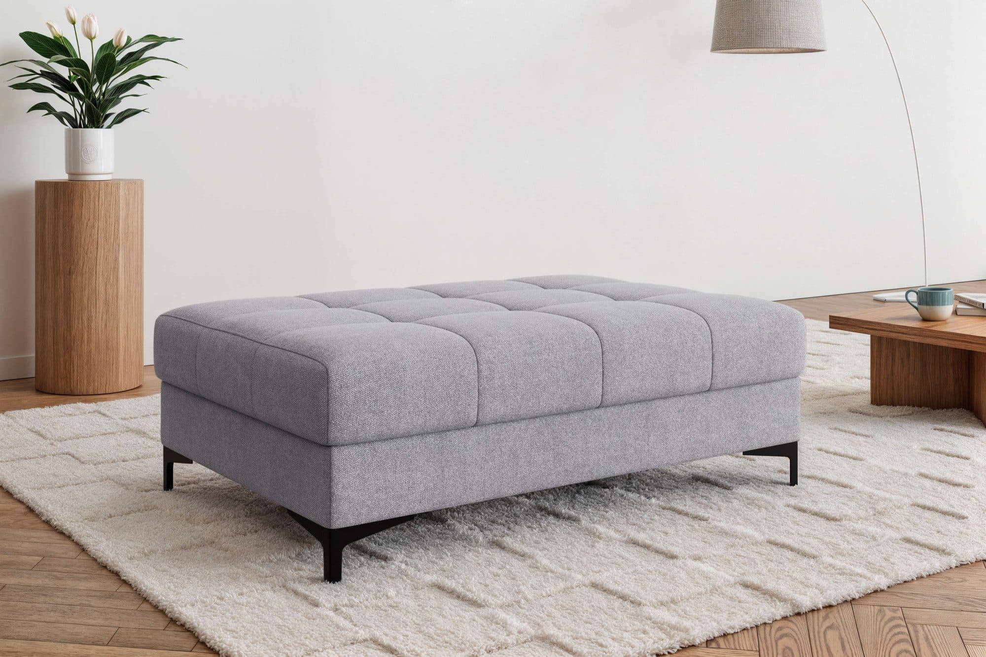 Polsterhocker OTTO HOME LEEVKE Sitzhocker passend zum Sofa, Breite 115 cm, hellgrau - Bild 2