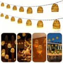 VIVIHEYDAY LED-Lichterkette Lampion Lichterkette Batteriebetrieben 15 Lampion LEDs Timer-Funktion Bild 2