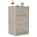 COSTWAY Nachttisch 3 Schubladen Grau Holz 37x34x66,5 cm Bild 2