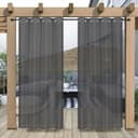 Jibenhome Outdoorgardine Wasserabweisend Grau Halftransparent Bild 2