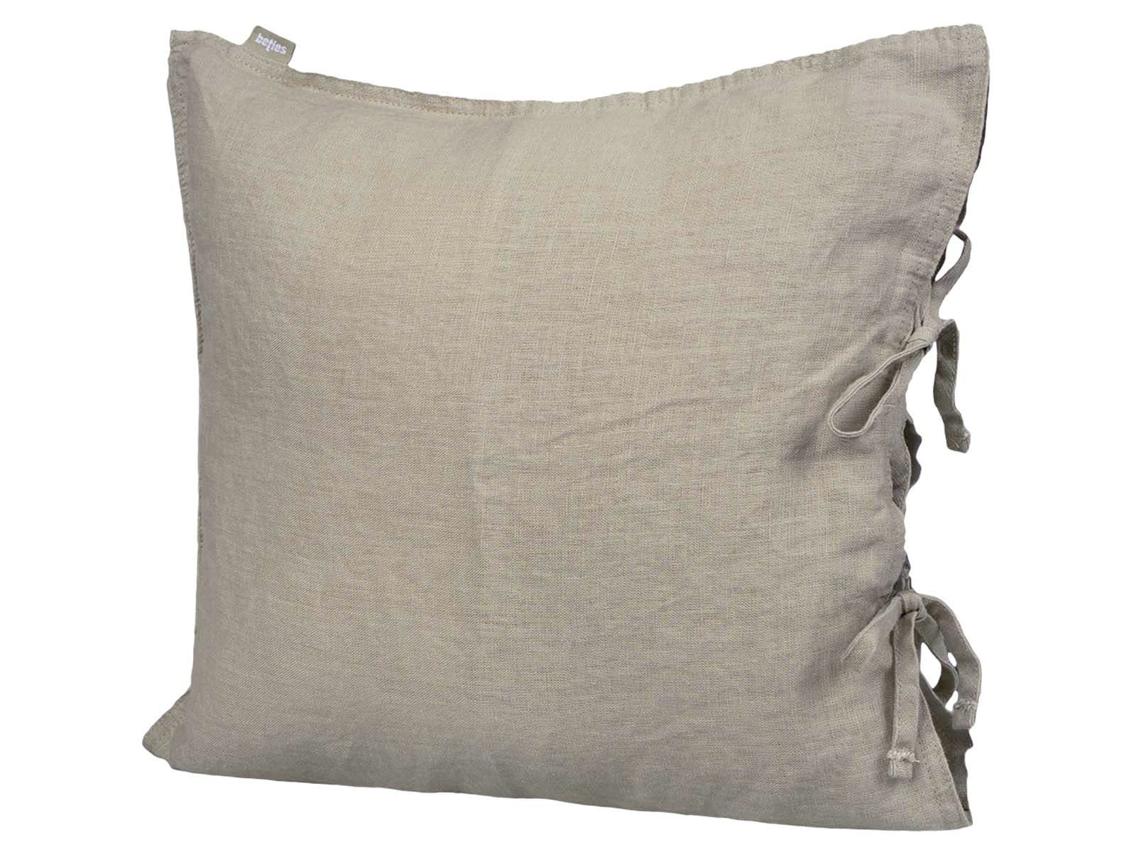 beties Kissenbezug Leinen Taupe 40x40 cm Stone-Washed - Bild 2