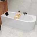 KOLMAN Acryl-Badewanne AVITA Eckwanne 150x75 cm Links mit Kissen, Ablauf & Füßen Bild 2