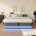 TavilaEcon Boxspringbett Polsterbett Beige/Grau LED USB Typ-C Bild 2