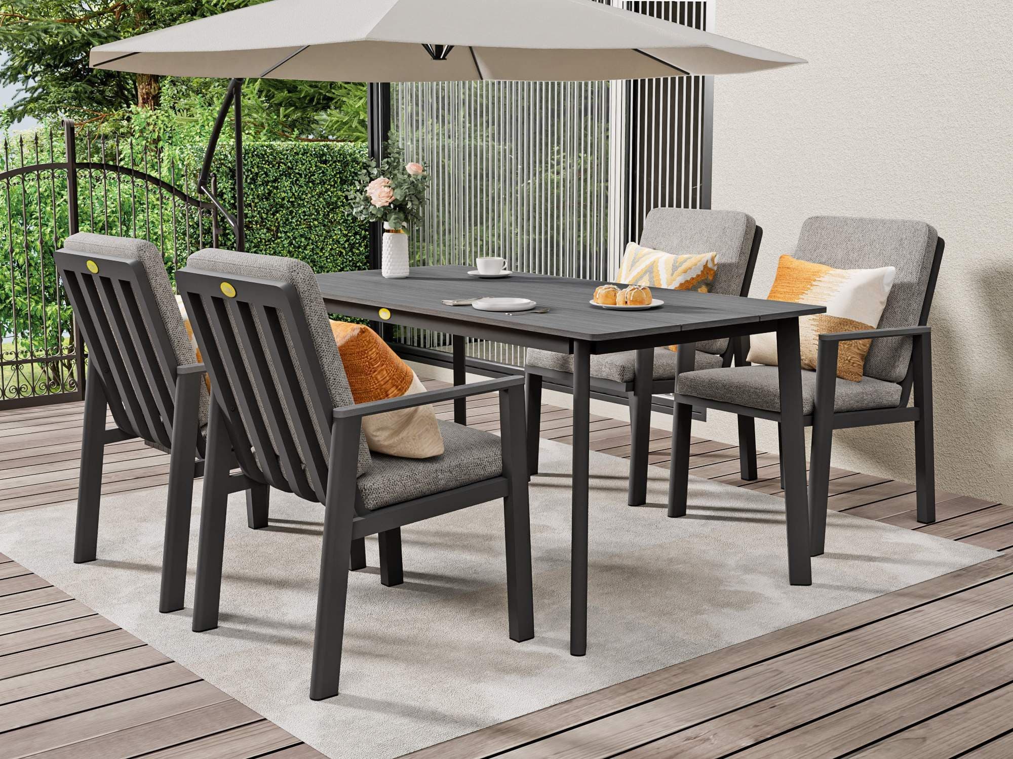 MeXo Gartenlounge-Set 5-tlg. Beige/Grau Aluminium PS - Bild 2