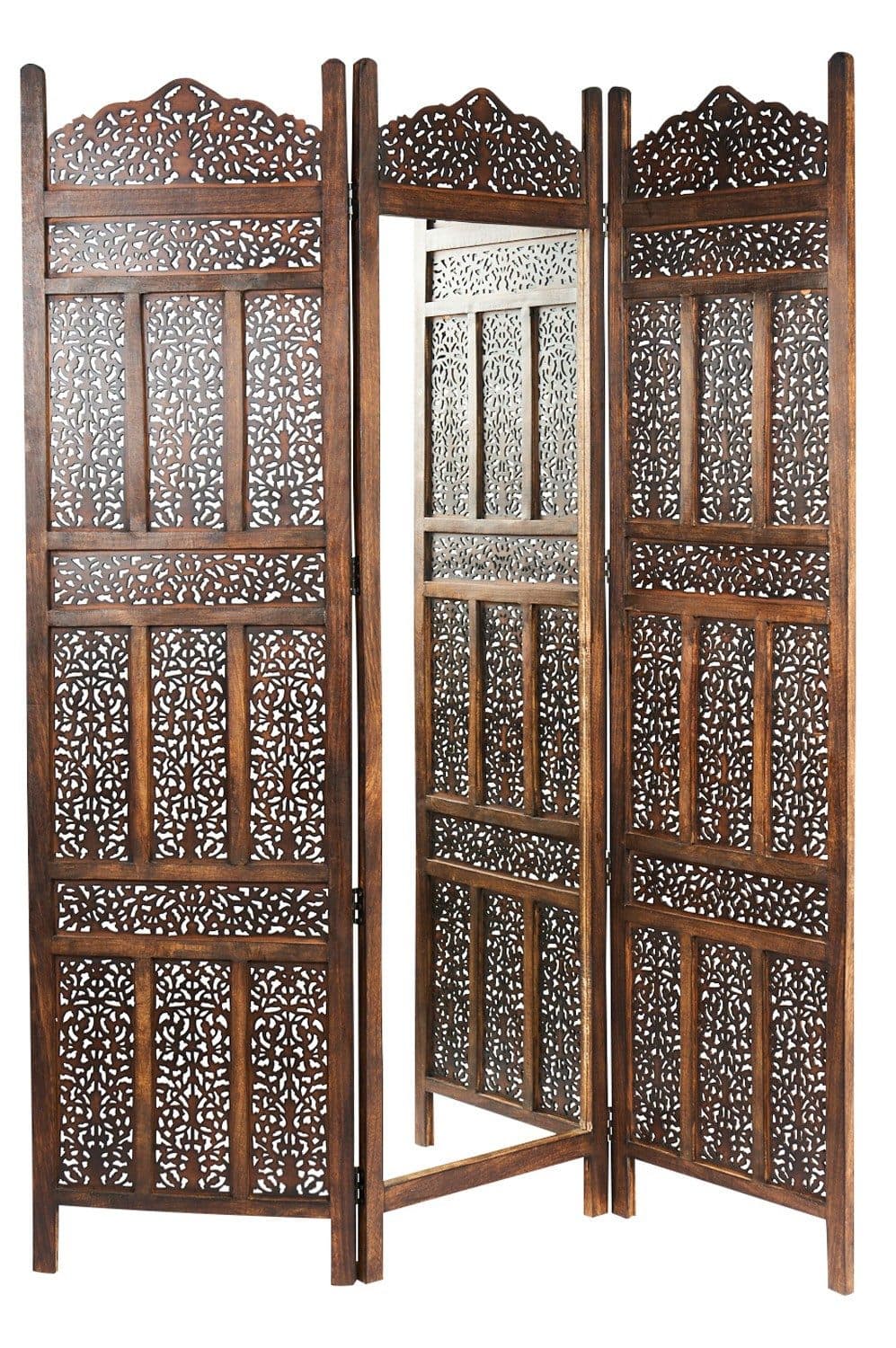 Marrakesch Orient & Mediterran Interior Paravent Holz Spiegel Paravent Raumtrenner Orientalisch Elroi