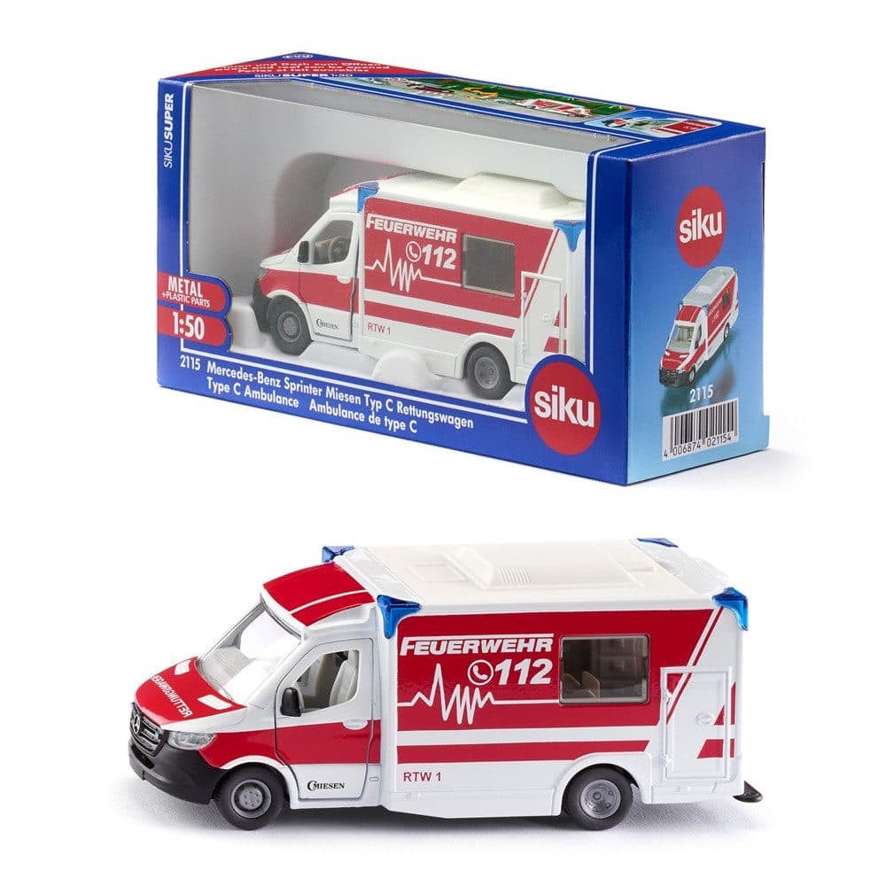 SIEPER Modellauto siku MB Sprinter Rettungswagen 1:50 Rot/Weiß - Bild 2