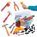 Ikonka Kinder-Werkzeug-Set 48-teilig Handwerker-Spielzeug Bunt Bild 2