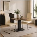 HTI-Line Freischwinger Schwingstuhl SallyC 2er Set Beige Kunstleder Bild 2