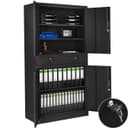 tectake Aktenschrank Cosmo Schwarz mit 2 Schubladen und 2 Abteilen Bild 2