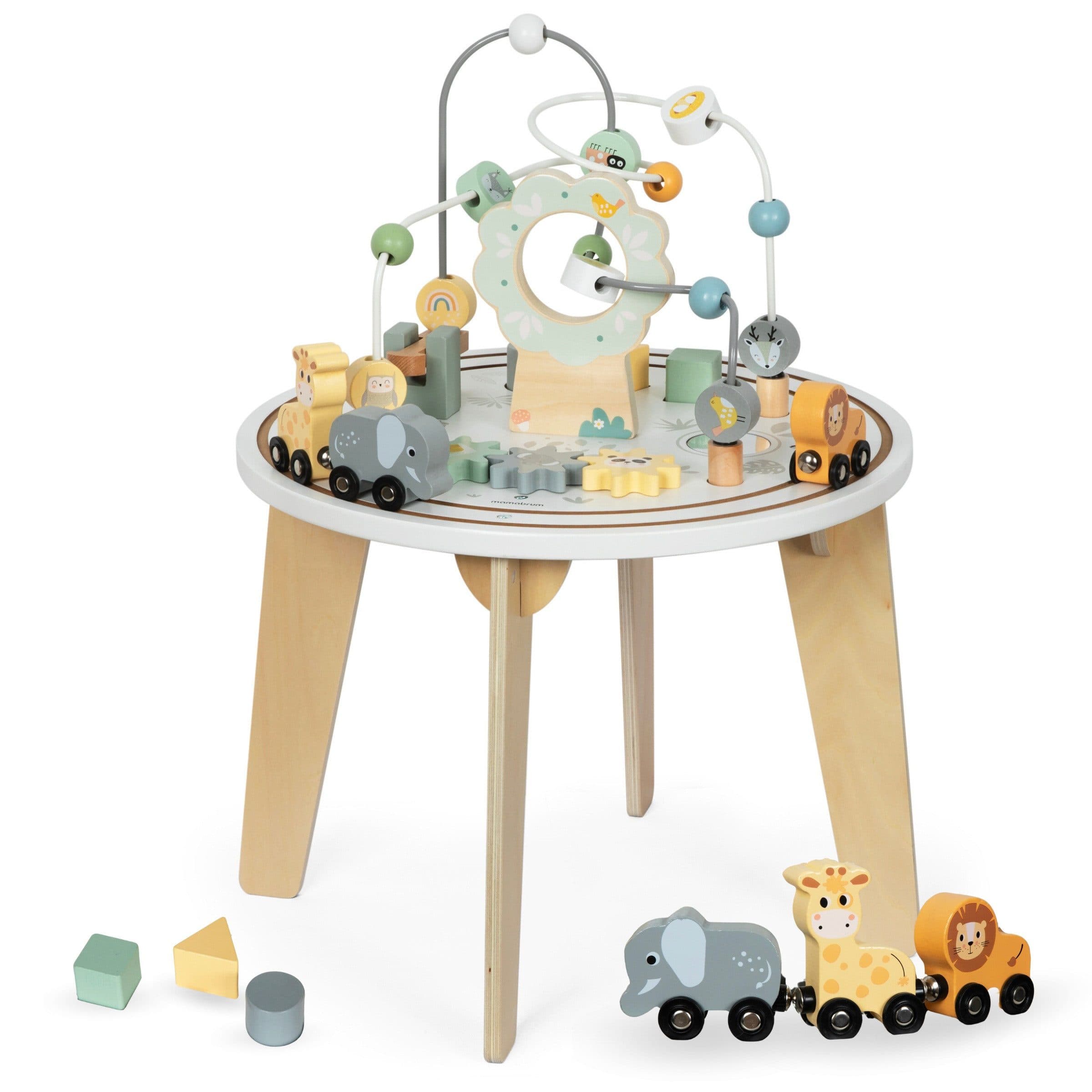Mamabrum 6-in-1 Lernspieltisch Holz mit Magnetbahn & Labyrinth - Bild 2