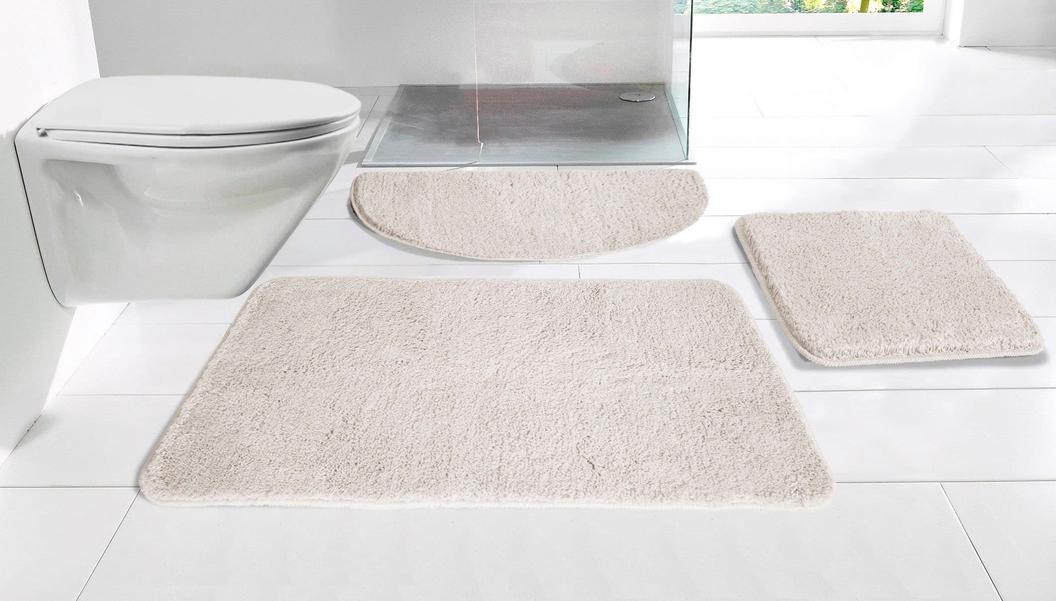 my home Badematte Inga, Badezimmer Teppich, Badvorleger, Höhe 20 mm, rutschhemmend beschichtet, fußbodenheizungsgeeignet, schnell trocknend, strapazierfähig, Polyester, rechteckig, Badteppich, unifarben, weich, als halbrund und rechteckig erhältlich - Bild 2