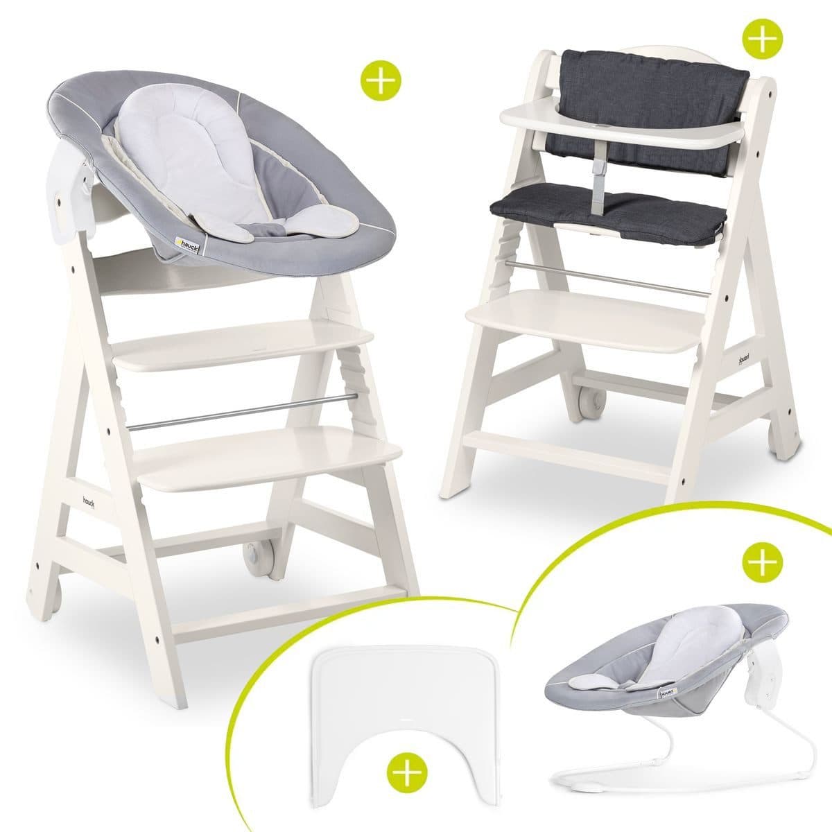 Hauck Hochstuhl Beta Plus White - Newborn Set mit Neugeborenenaufsatz - Bild 2