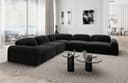 Sofa Dreams Ecksofa Barcelona L-Form Schwarz Samt Bild 2