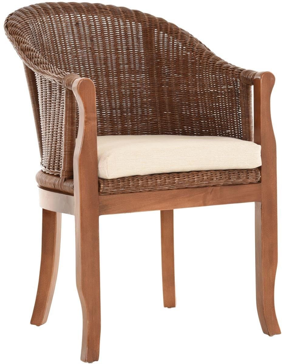 Krines Home Relaxsessel Rattan-Sessel mit Holzbeinen, Sessel aus echtem Rattan mit Polster - Bild 2