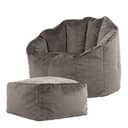 ICON Sitzsack Sessel Sirena mit Hocker Grau Samt Bild 2
