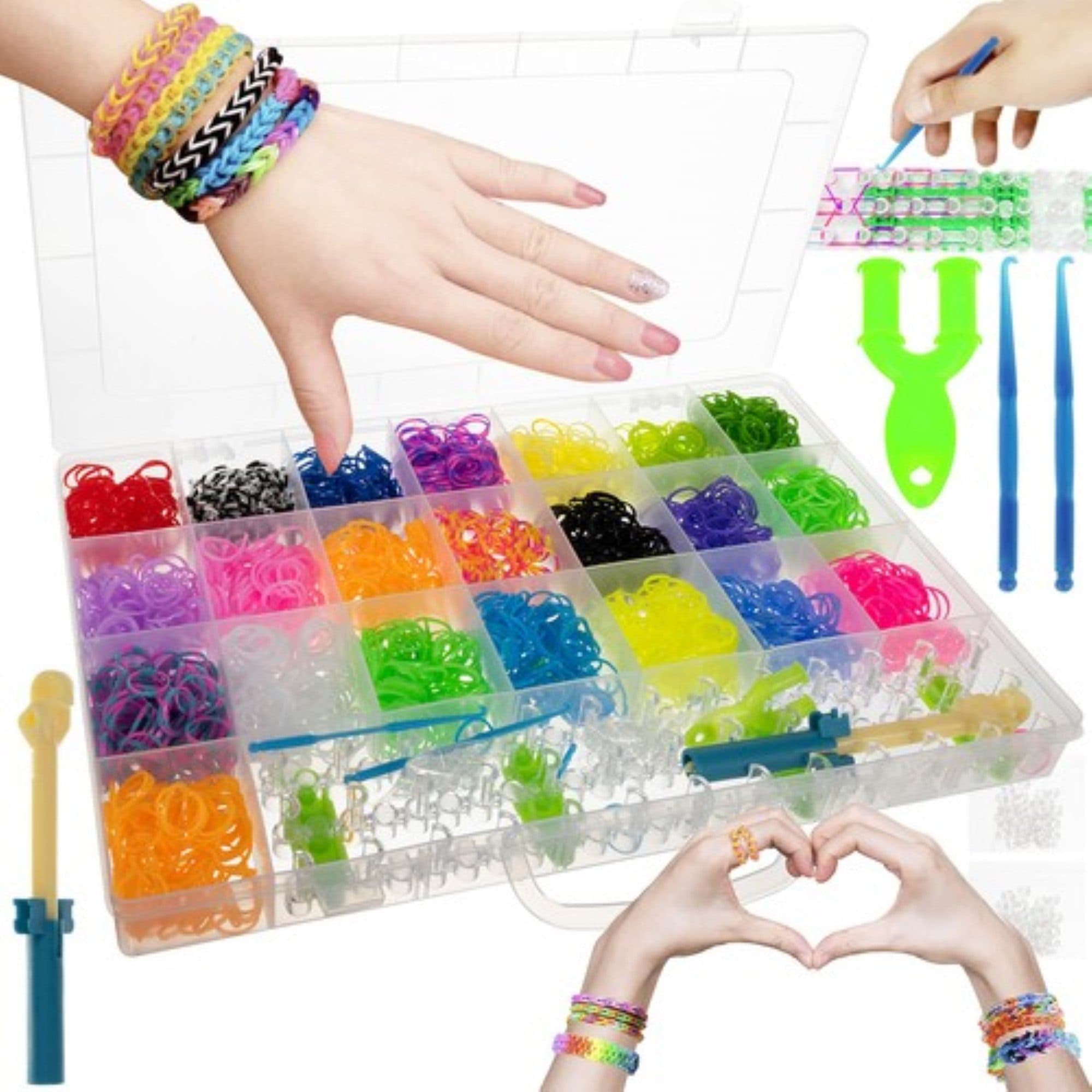 KRUZZEL Kreativset Loom Bands 6801-tlg. Bunt mit Webstuhl & Zubehör - Bild 2