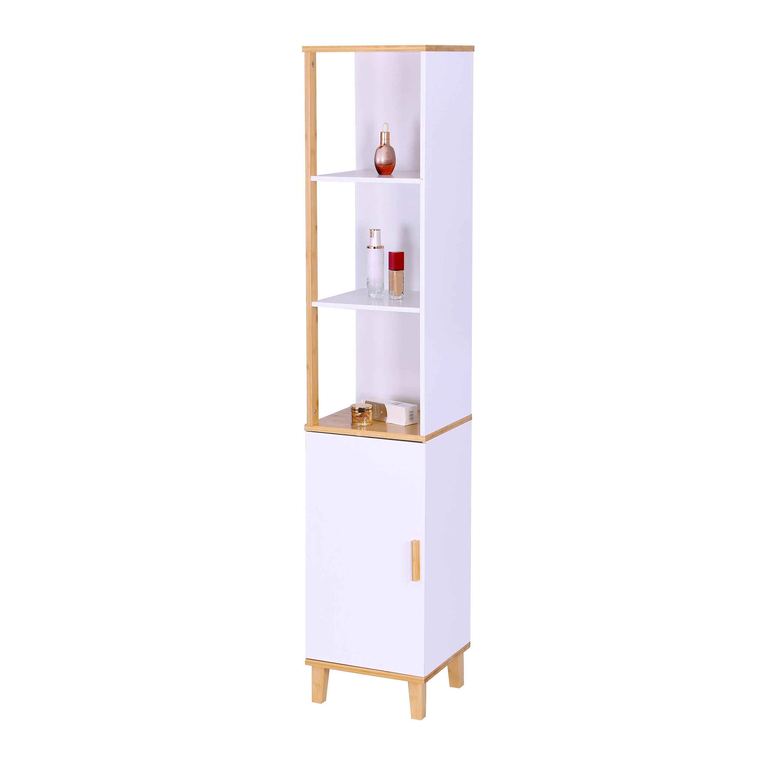 RELAXDAYS Hochschrank Bad Hochschrank Weiß Bambus - Bild 2
