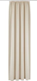 Beige Leinenlook Gardine mit Streifenmuster Bild 2