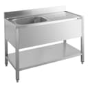 GastroHero Spültisch Edelstahl mit Becken und Abtropffläche Bild 2