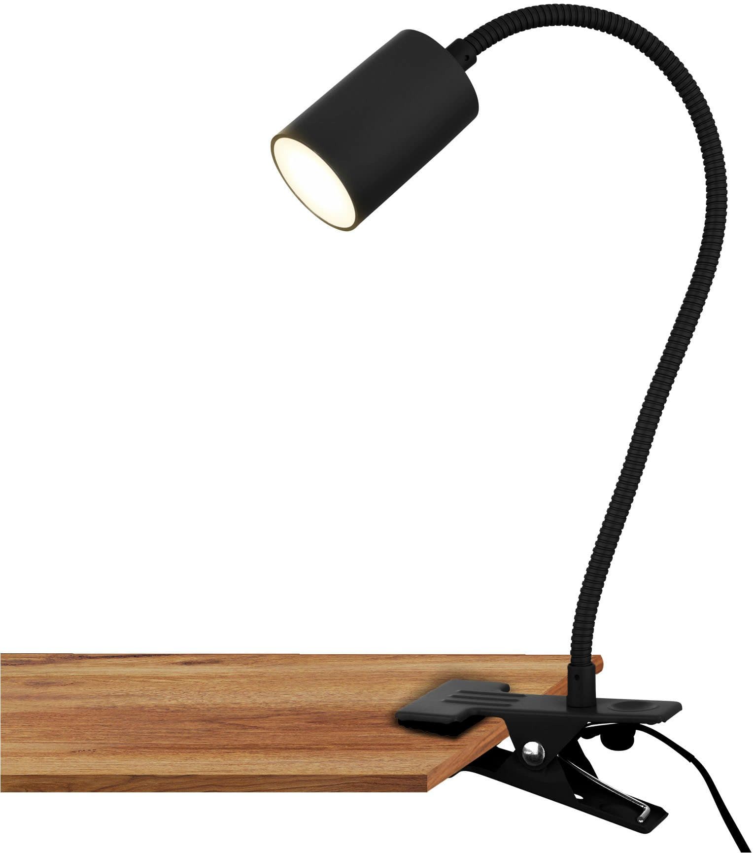 BRILONER LEUCHTEN Schreibtischlampe FLEKS Tischlampe Schwarz LED Klemme
