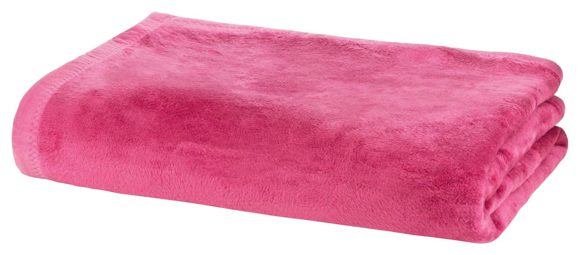 Wohndecke MOON Luxus Kuscheldecke Wolldecke Rosa