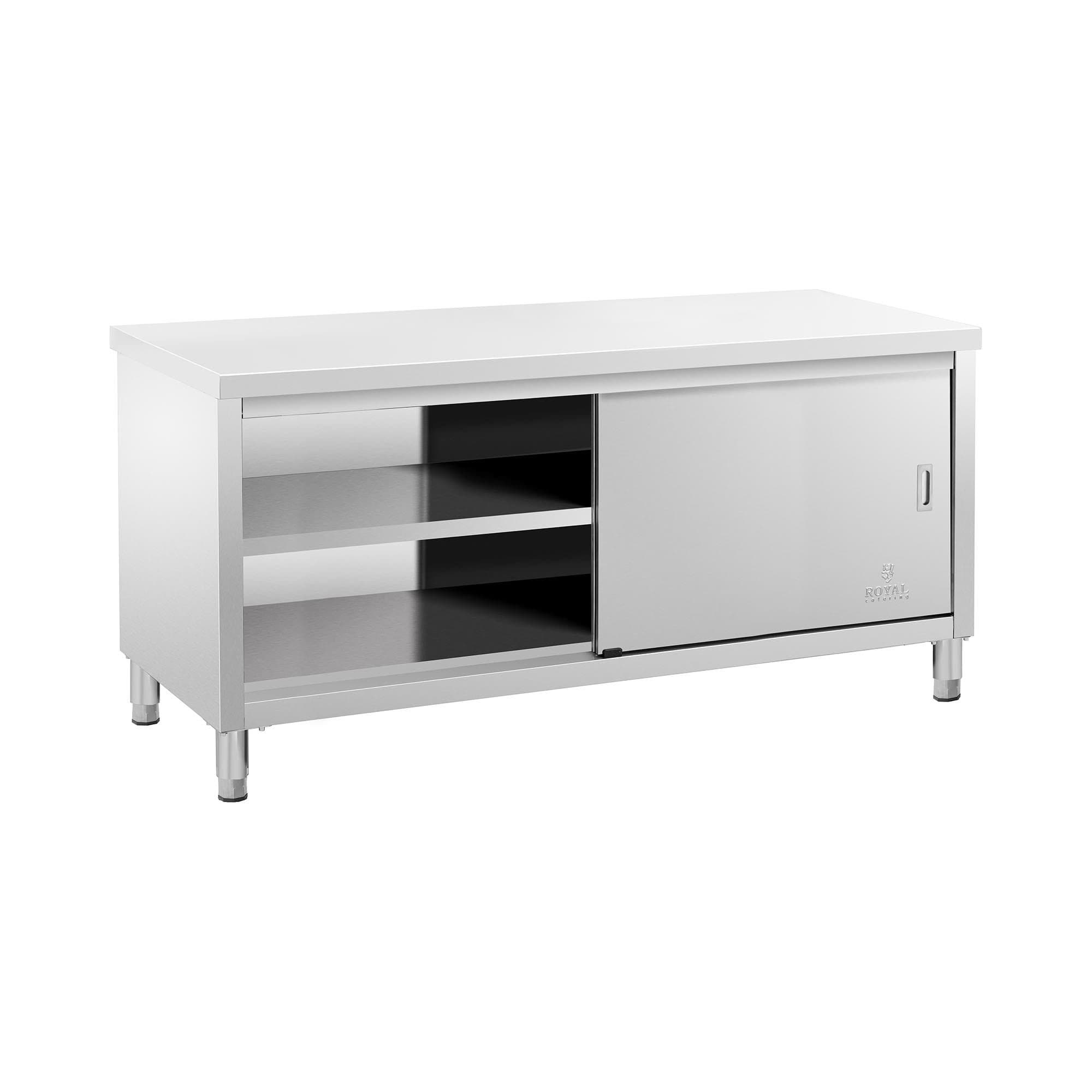 Royal Catering Arbeitsschrank Edelstahl 180x70 cm mit Schiebetüren - Bild 2
