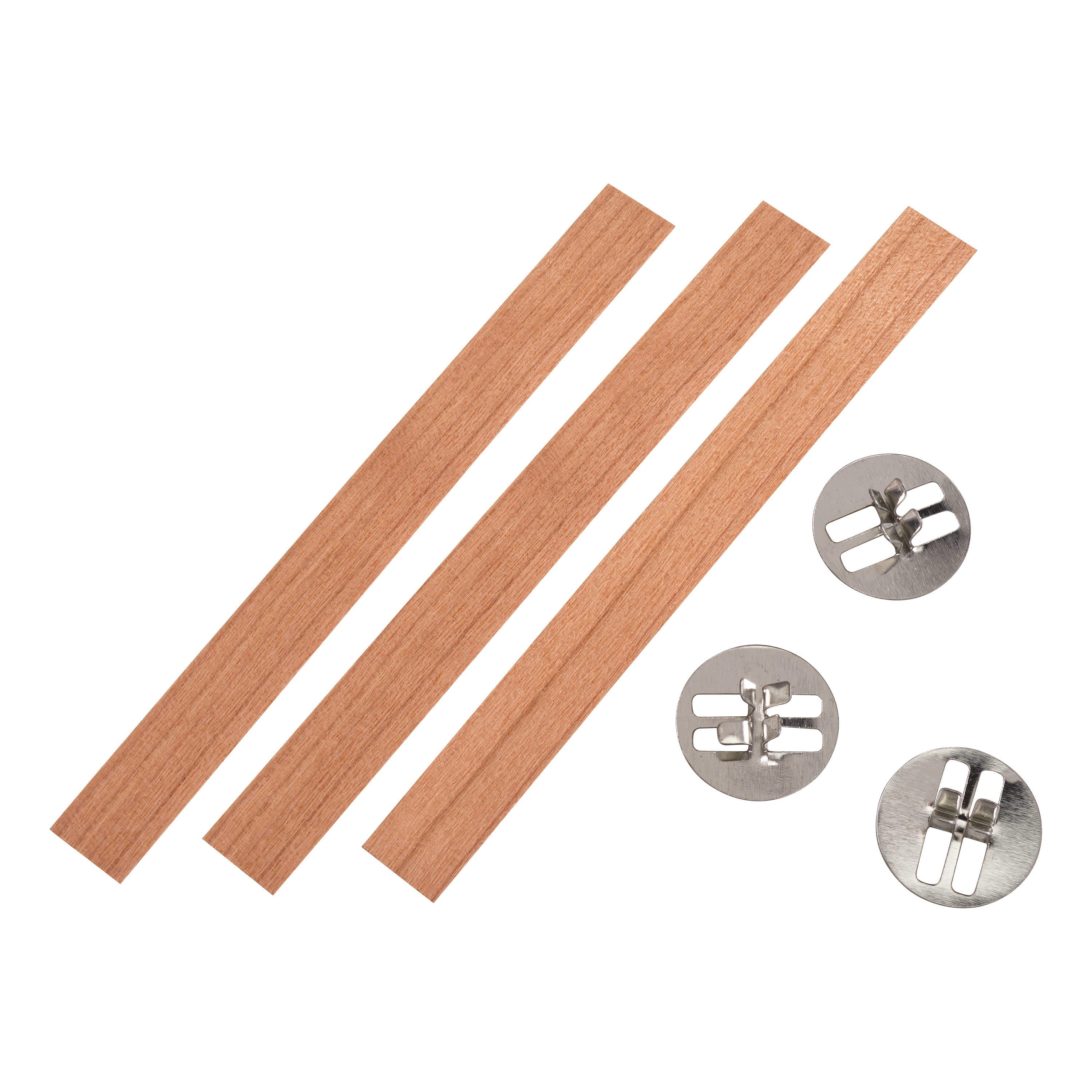 VBS Stumpenkerze Holzdochte mit Halter 6-tlg