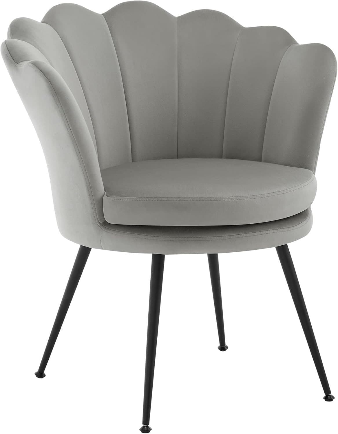 Woltu Relaxsessel Blumenform Samt Metallbeine Grau/Rosa/Weiß - Bild 2