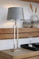 AMBIENTE-LEBENSART.DE Lampenschirm Design Grau Kaiman Optik Leder Imitat Ø 30cm Bild 2
