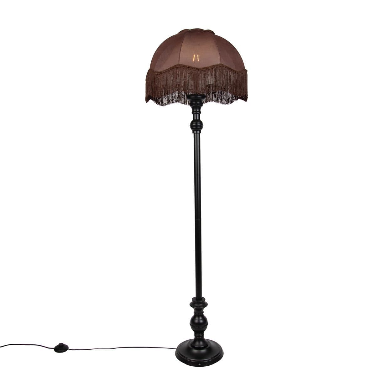 Qazqa Stehlampe Classico Schwarz Landhaus Rustikal Holz - Bild 2