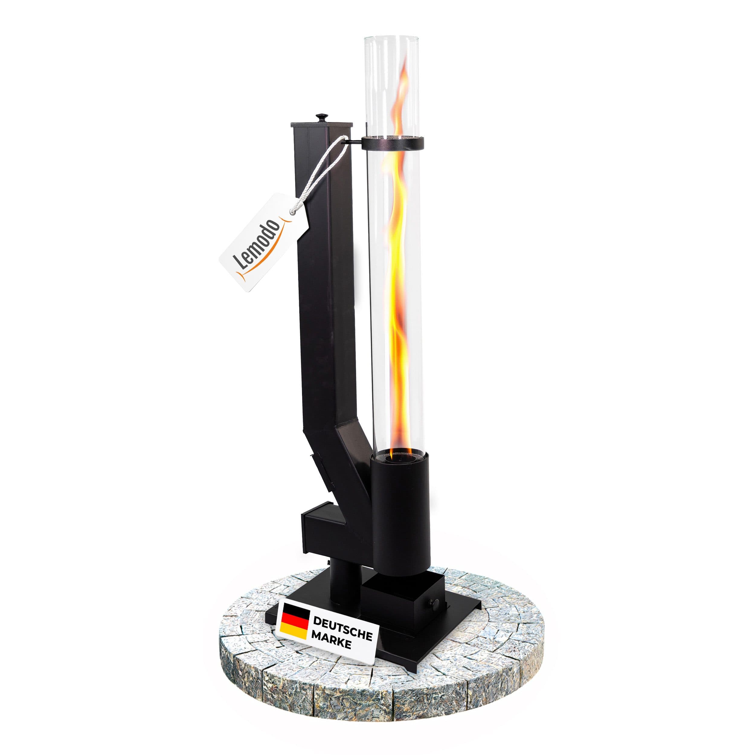Lemodo Pelletfackel CORE mit Glasröhre Schwarz - Bild 2
