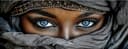 artissimo Glasbild Frauenportrait Tuareg Blau Bild 2