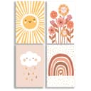 JUSTGOODMOOD Poster Premium Sonne Blumen Regenbogen Kinderzimmer Wolke Bild 2