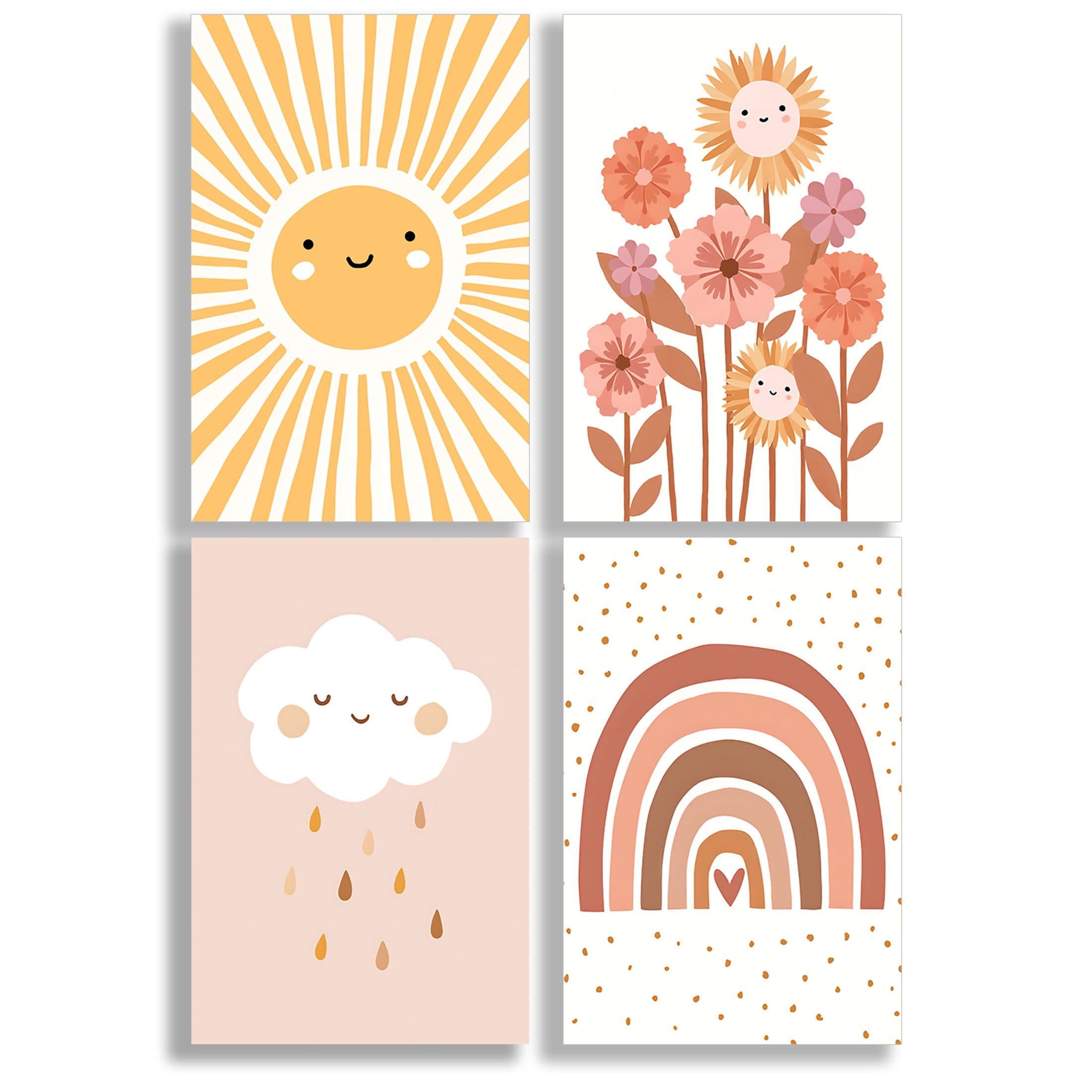 JUSTGOODMOOD Poster Premium Sonne Blumen Regenbogen Kinderzimmer Wolke - Bild 2