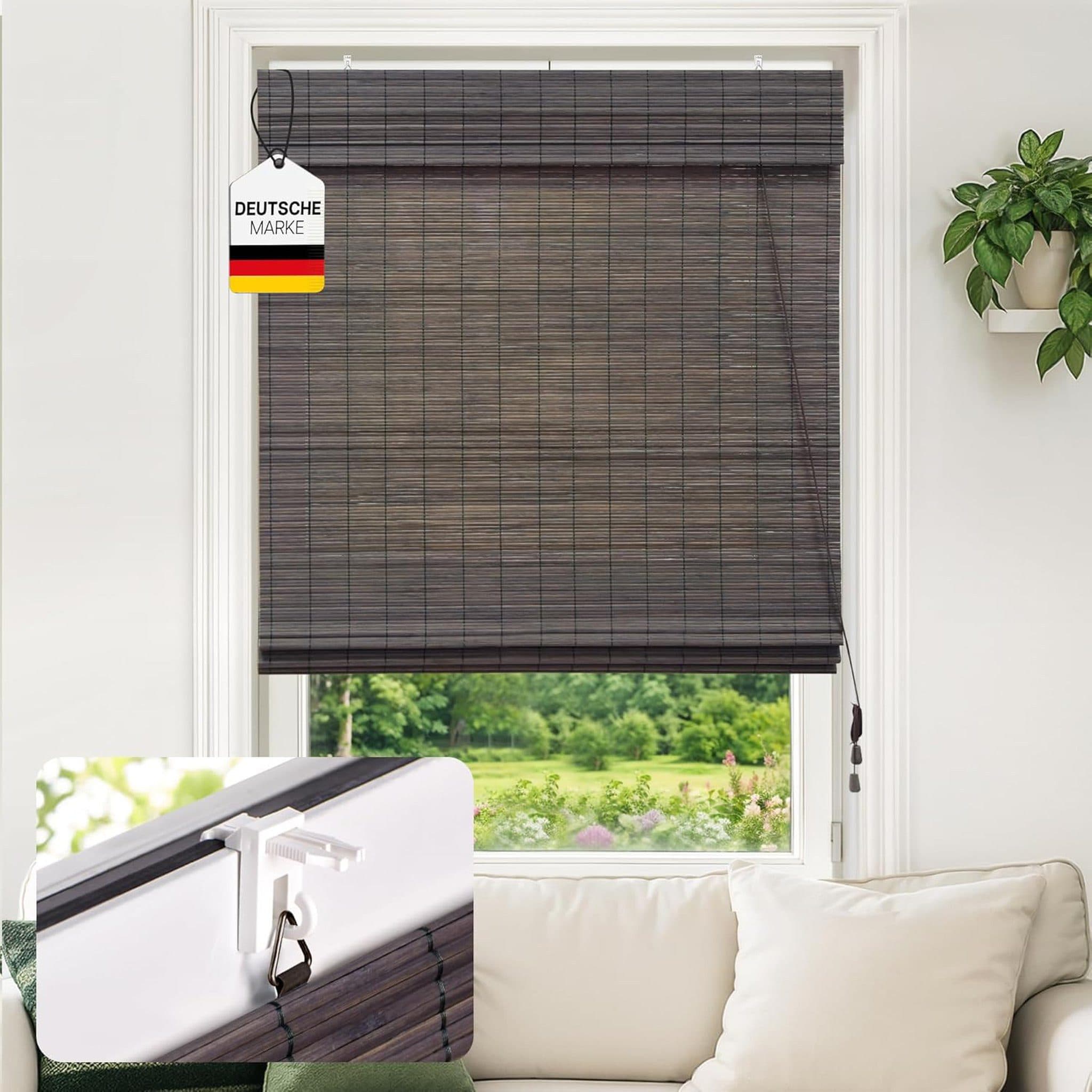 Victoria M. Raffrollo Bambus Klemmfix Dunkelbraun - Bild 2