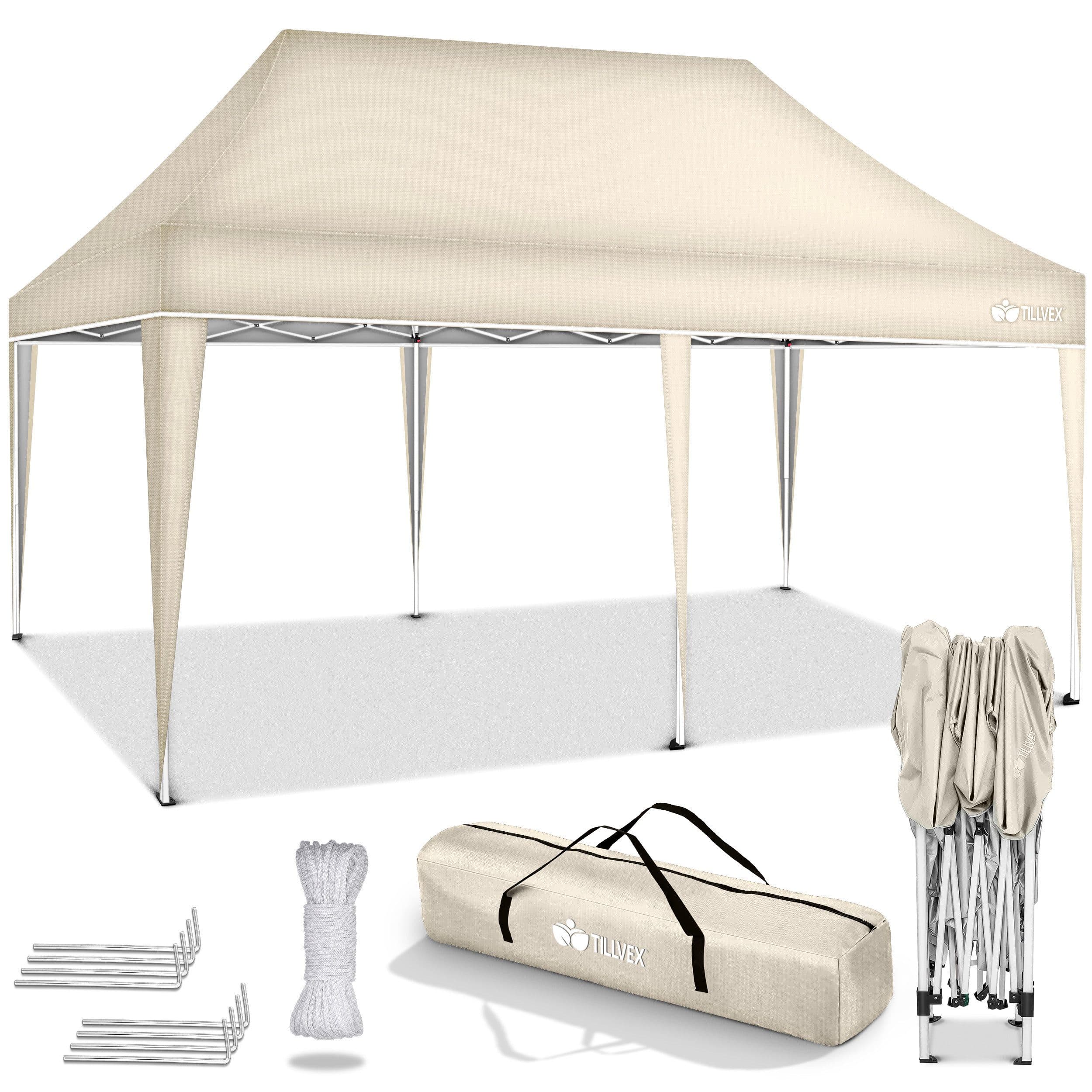 tillvex Pavillon 3x6m Beige Wasserdicht UV-Schutz 50+ - Bild 2