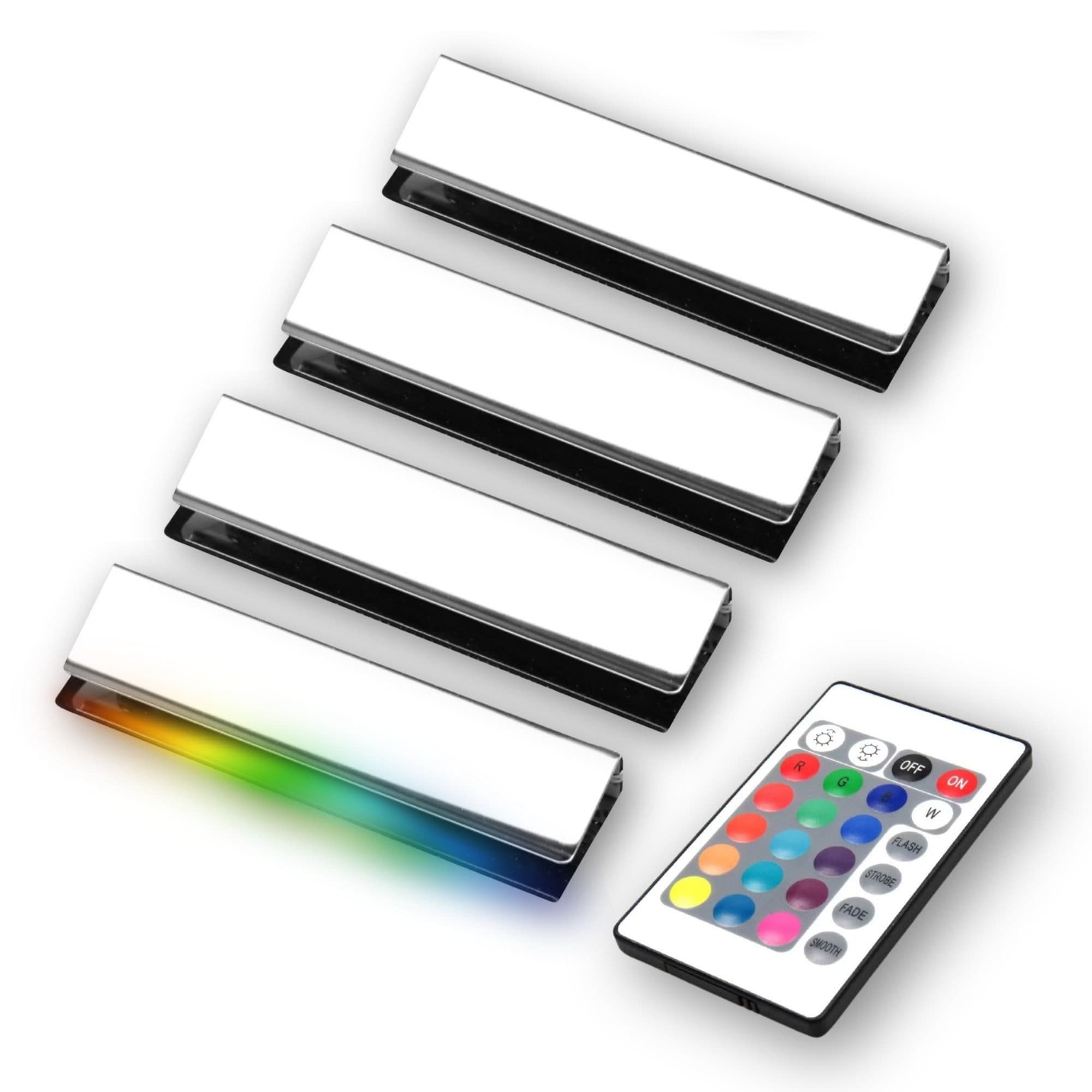 kalb LED Glaskantenbeleuchtung RGB Vitrinenbeleuchtung Clip Glas, 4er Set - Bild 2