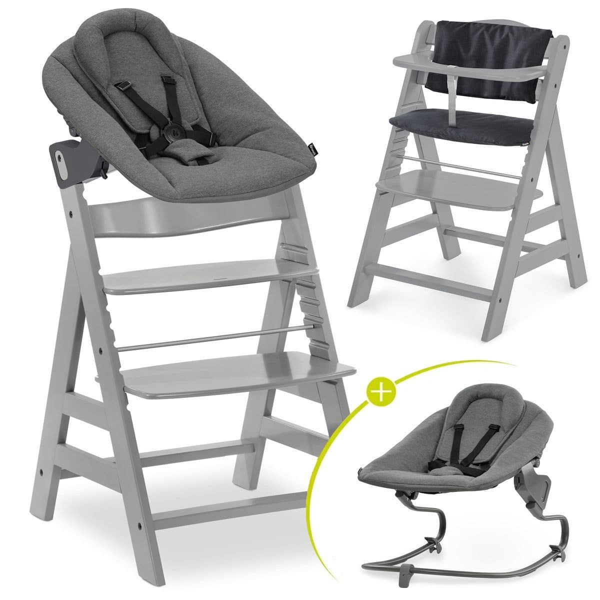 Hauck Hochstuhl Alpha Plus Grey Newborn Set mit Aufsatz - Bild 2