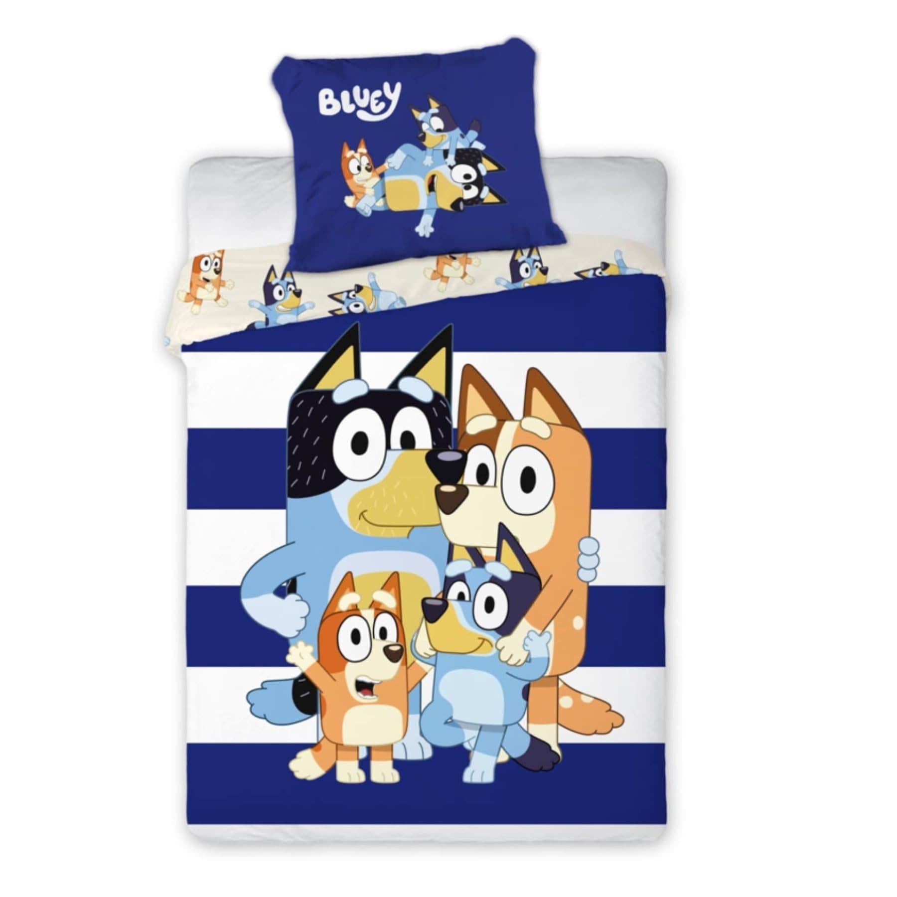 Bluey Kinderbettwäsche Bettbezug 135 × 200 cm aus 100 Prozent Baumwolle