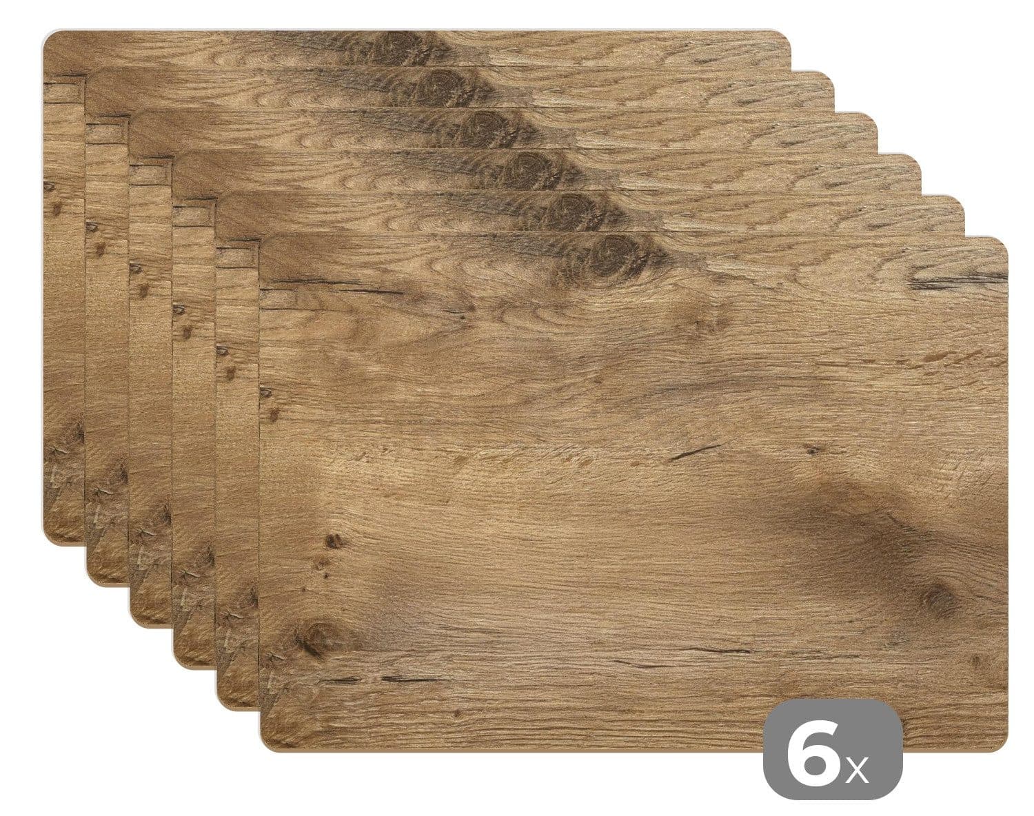 MuchoWow Platzset Holz Braun Holzoptik 6-tlg. Abwaschbar - Bild 2