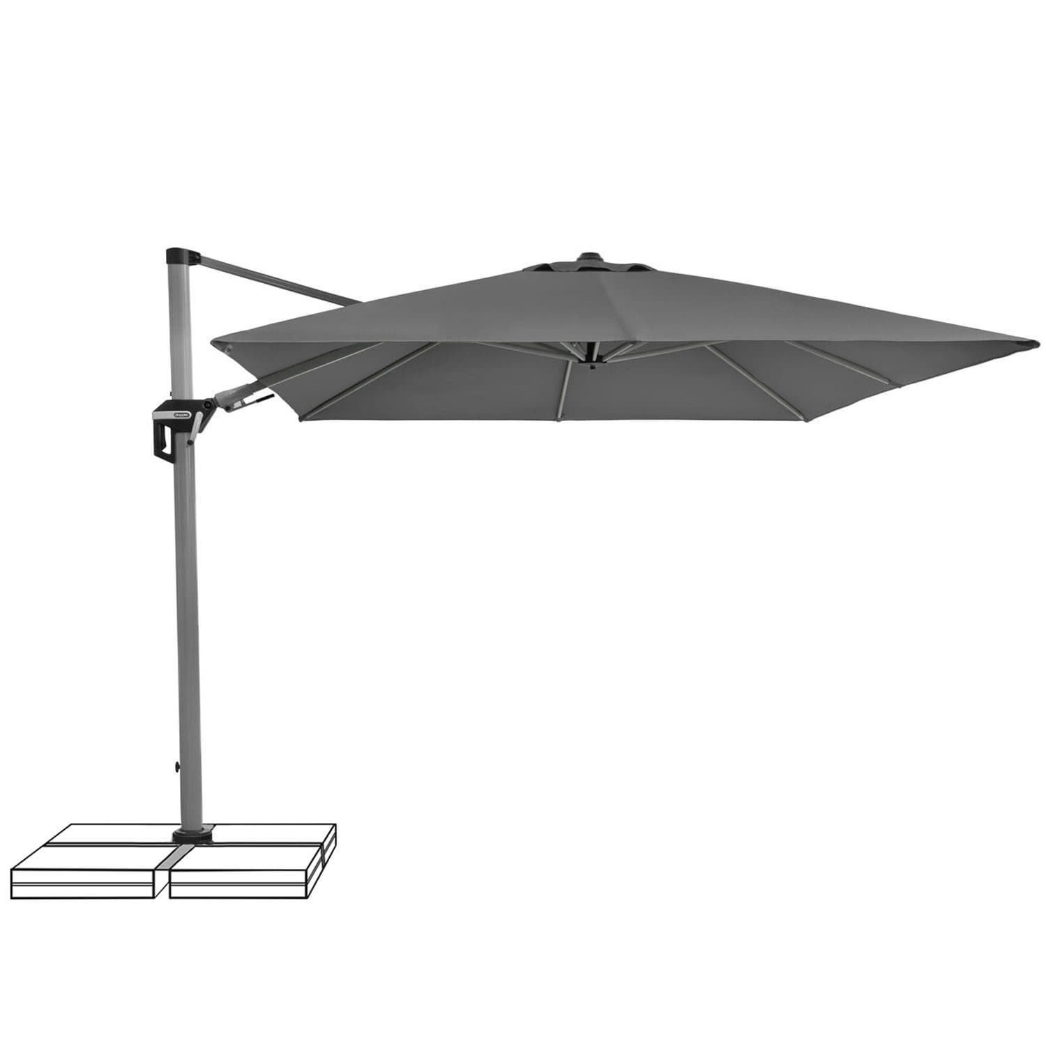 doppler® Ampelschirm Doppler Active II 350 x 260 cm Anthrazit