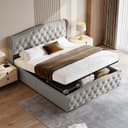 FUROKOY Stauraumbett Polsterbett Doppelbett mit hydraulischem Stauraum, 160x200 cm, Grau, Samt Bild 2