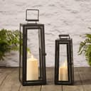 Lights4fun LED Laterne 2er Set Metall Laternen Schwarz TruGlow® Kerzen Bild 2