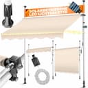 KESSER Klemmmarkise mit Handkurbel & LED, 150x180cm Balkonmarkise ohne Bohren UV-Beständig Bild 2