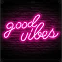 JIBENNEON LED Neonschild Good Vibes Rosa USB Dekolicht Wanddekoration Bild 2