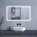 Aica Sanitär Badspiegel mit LED, Antibeschlag, Bluetooth & Uhr Bild 2