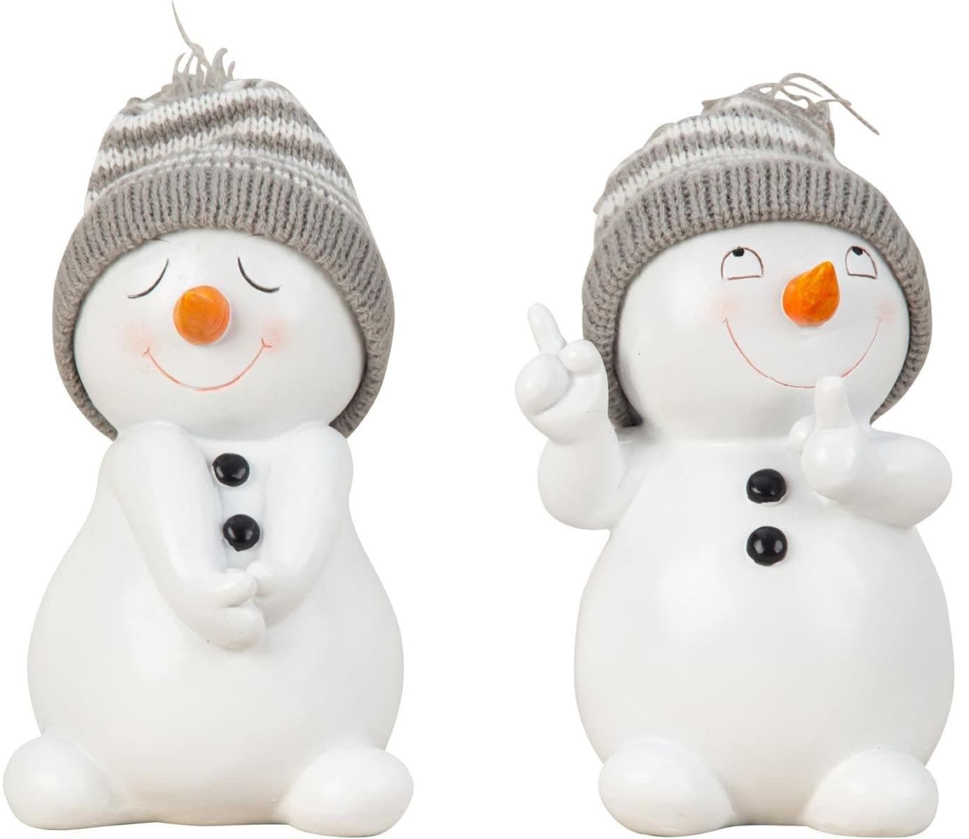 Geschenkestadl Schneemannfigur 2 Stück 15cm Winterdeko