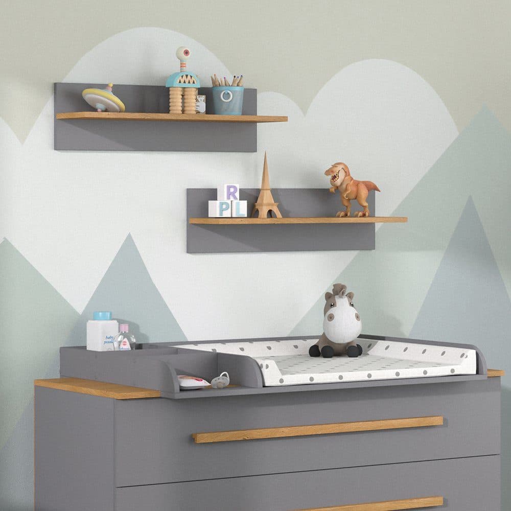 VitaliSpa Wandregal Malia Grau Eiche Modern Kinderzimmer - Bild 2