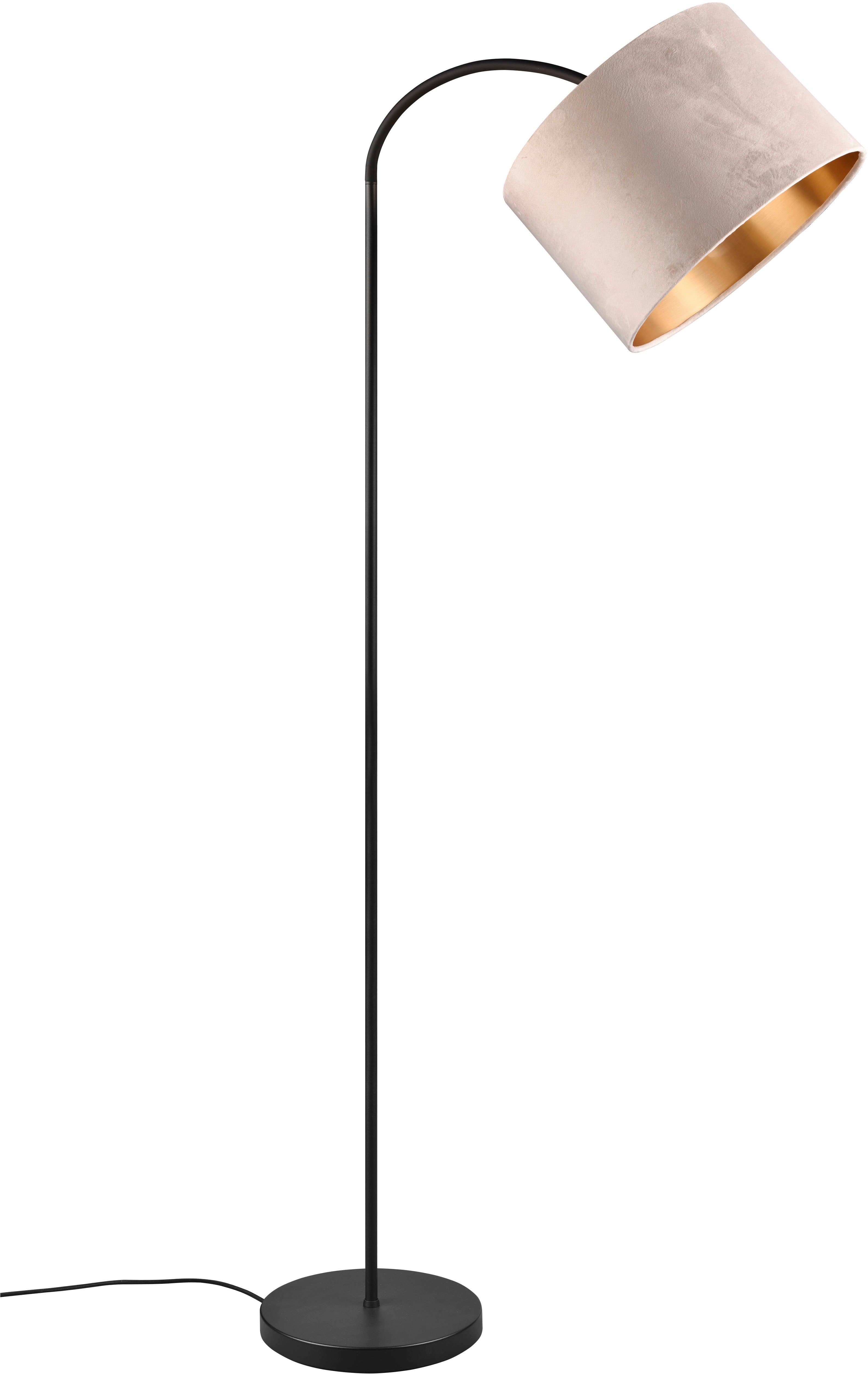 OTTO HOME Stehlampe Jerrett Beige Gold Samtschirm Fußschalter - Bild 2