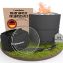 Heimfleiss® Feuerschale Schwarz Rauchfrei mit Grillrost Edelstahl Bild 2